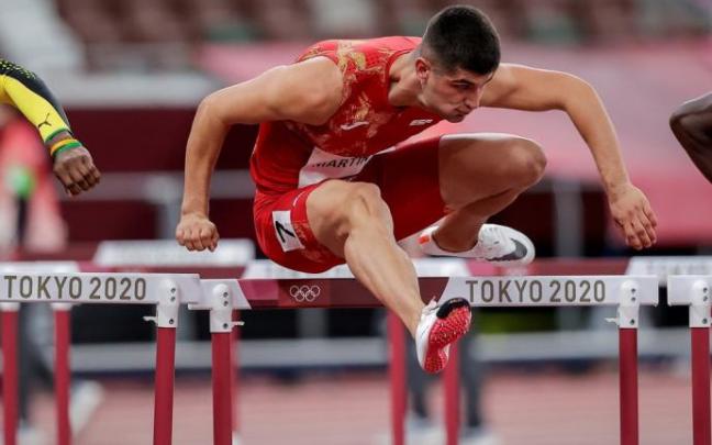 Asier Martínez, durante su partición en los Juegos de Tokio Asier Martínez, durante su partición en los Juegos de Tokio