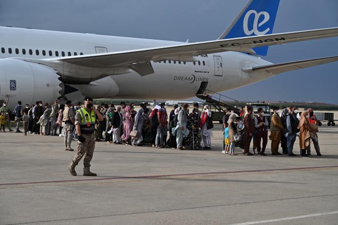 Llegada este lunes a la base aérea de Torrejón de Ardoz de un avión con 260 personas procedentes de Afganistán