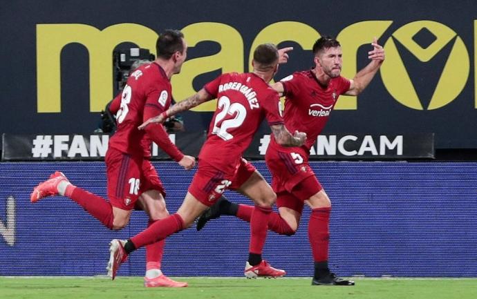 David García celebra su gol anotado en Cádiz.