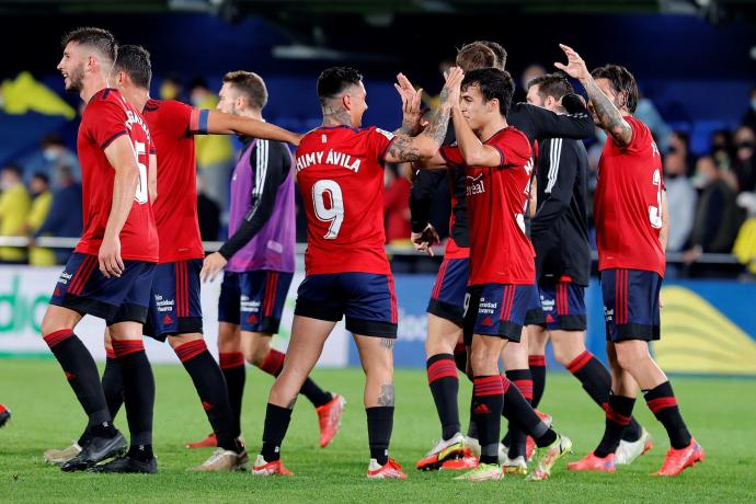 Celebración de los jugadores de Osasuna