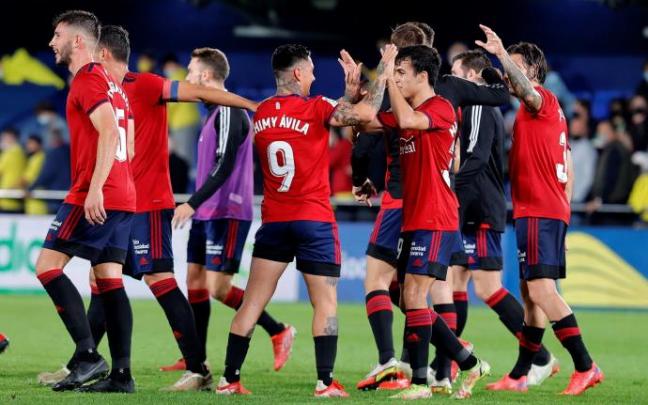 Celebración de los jugadores de Osasuna