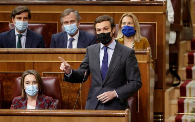 Pablo Casado este miércoles en el Congreso de los diputados