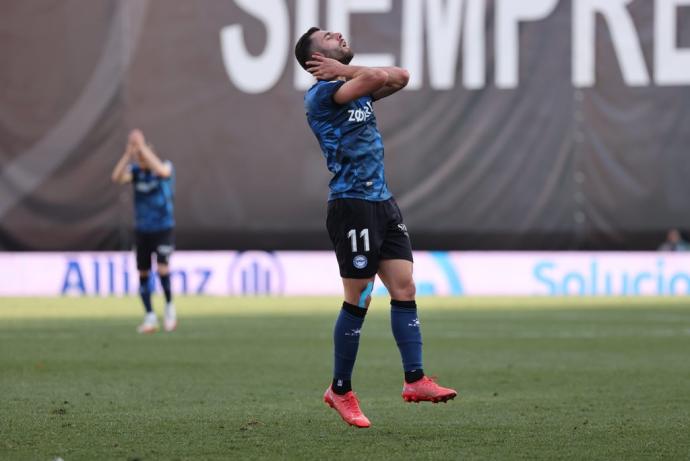 Luis Rioja, durante el Rayo 2-0 Alavés.