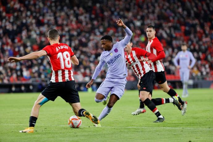 Ansu Fati resultó lesionado en el partido copero ante el Athletic