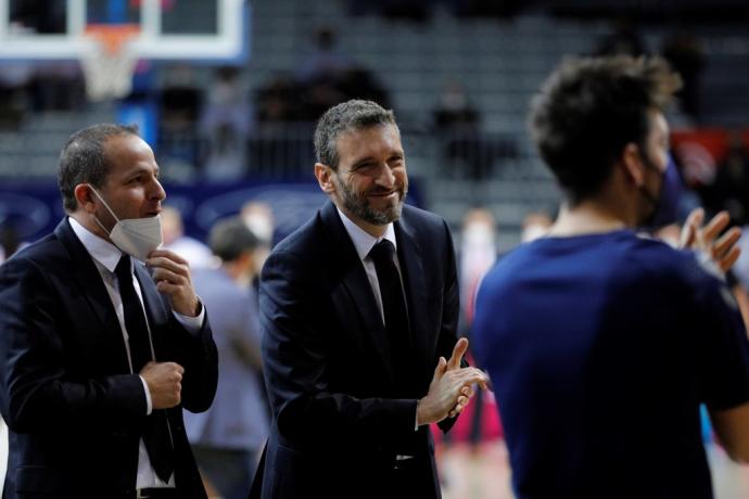 Ibon Navarro, sonriente el sábado antes del partido ante el Manresa