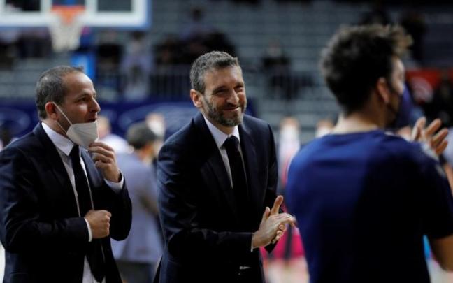 Ibon Navarro, sonriente el sábado antes del partido ante el Manresa