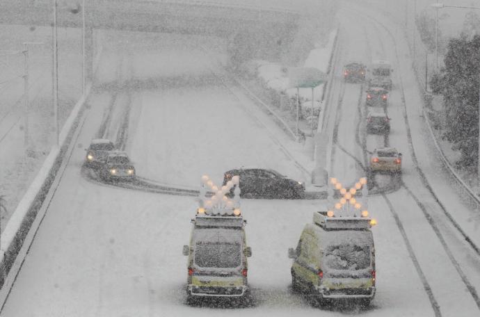 Imagen de las carreteras de Atenas en el día de ayer