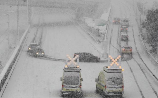 Imagen de las carreteras de Atenas en el día de ayer