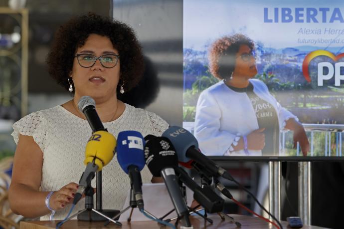 Alexia Herranz, durante la presentación de su precandidatura a la presidencia del PP.