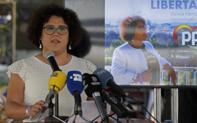 Alexia Herranz, durante la presentación de su precandidatura a la presidencia del PP.
