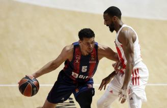 Baldwin en el partido ante el Estrella Roja.