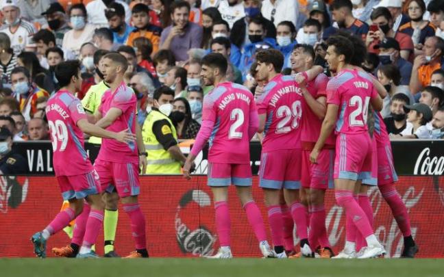 Osasuna celebra el gol de Budimir Osasuna celebra el gol de Budimir