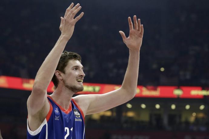 Pleiss, durante la final de la Euroliga