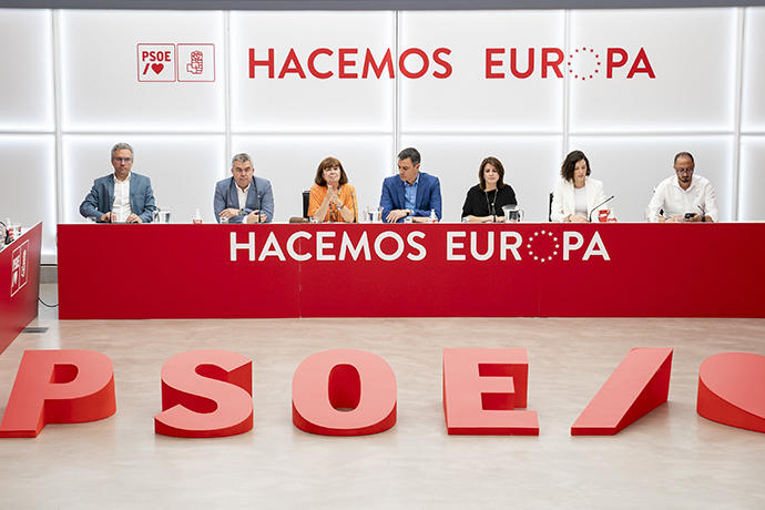 Pedro Sánchez preside la reunión de la Ejecutiva del PSOE.