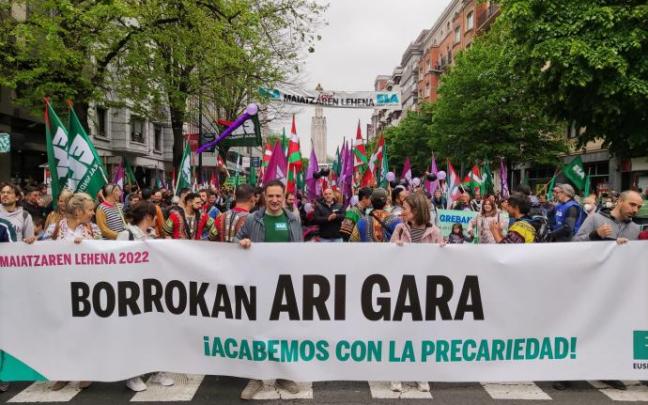 Cabecera de la manifestación de ELA en Bilbao. Cabecera de la manifestación de ELA en Bilbao.