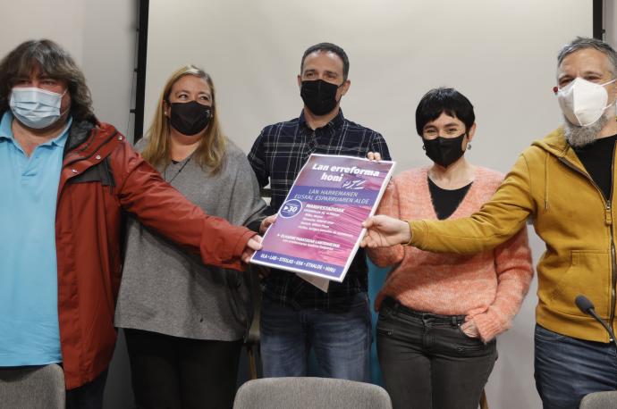 ELA y LAB han llamado a manifestarse el 30 de enero en contra de la reforma laboral