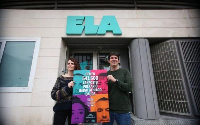 Saioa Urriza e Imanol Pascual, en la sede del sindicato. Saioa Urriza e Imanol Pascual, en la sede del sindicato.
