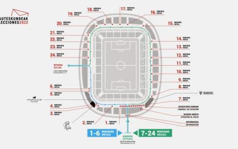 El Athletic abrirá para votar en San Mamés 24 urnas