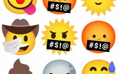 Algunos emoticonos resultantes de fusionar otros ya existentes. Algunos emoticonos resultantes de fusionar otros ya existentes.
