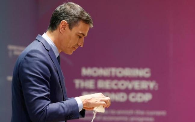 El presidente español, Pedro Sánchez, el pasado lunes durante un seminario en Madrid.