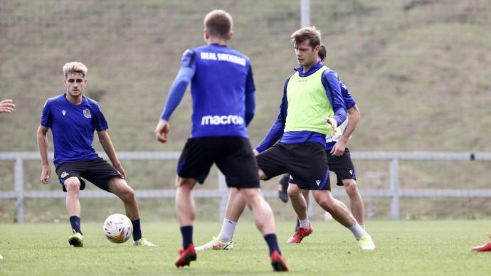 Imagen de un entrenamiento en las instalaciones de Zubieta.