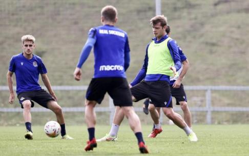 Imagen de un entrenamiento en las instalaciones de Zubieta.
