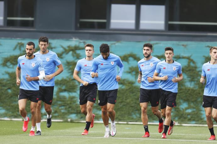 Ander Lorente, Raúl García, Unai Nuñez y Nico Serrano, ayer en Lezama.