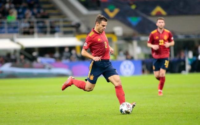 Azpilicueta, en el partido ante Italia. Azpilicueta, en el partido ante Italia.