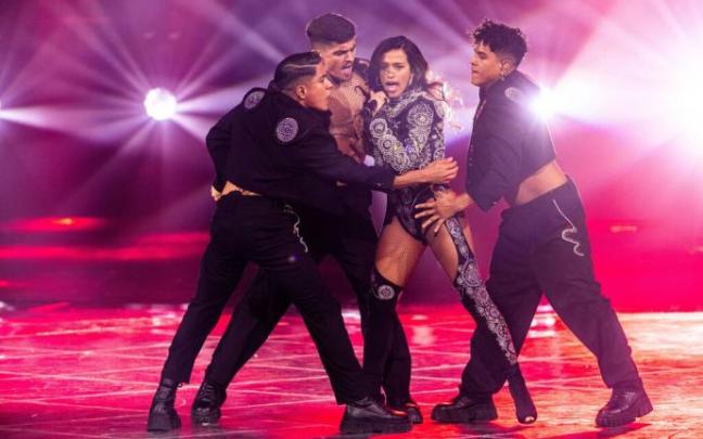 Chanel Terrero, durante su actuación en Eurovisión. Chanel Terrero, durante su actuación en Eurovisión.