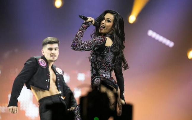 Chanel, durante su actuación en Eurovisión. Chanel, durante su actuación en Eurovisión.