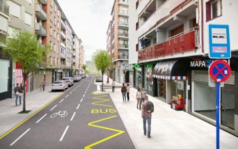 Así es como quedará la calle Meso, en Astrabudua, tras la reurbanización.