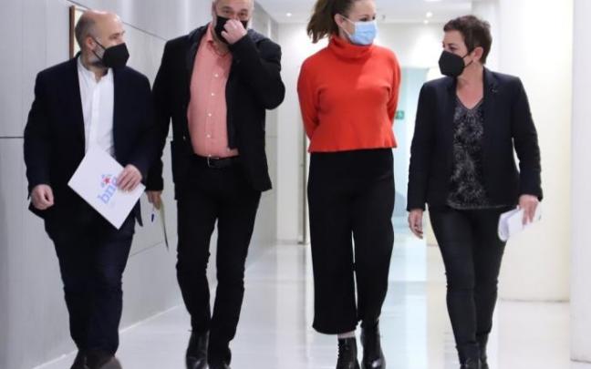 Los representantes de BNG, ERC, CUP y EH Bildu han presentado una declaración conjunta Los representantes de BNG, ERC, CUP y EH Bildu han presentado una declaración conjunta