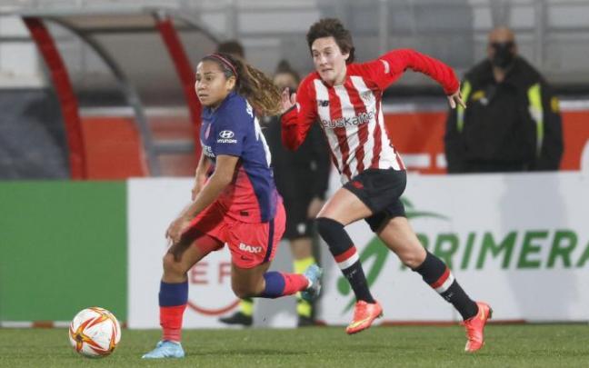 Erika Vázquez, durante el partido del Athletic femenino en el que se convirtió en la jugadora con más partidos en la historia del club Erika Vázquez, durante el partido del Athletic femenino en el que se convirtió en la jugadora con más partidos en la historia del club