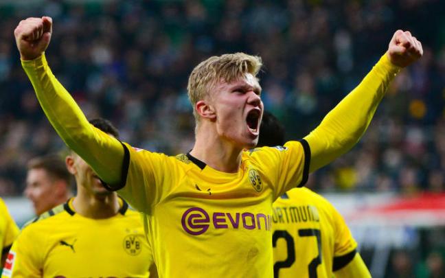 Haaland durante un partido con el Borussia Dortmund. Haaland durante un partido con el Borussia Dortmund.