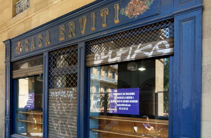 Fachada de la casa Erviti, situada en la calle San Martín en Donostia