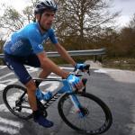 Imanol Erviti, en plena ascensión a San Miguel de Aralar.