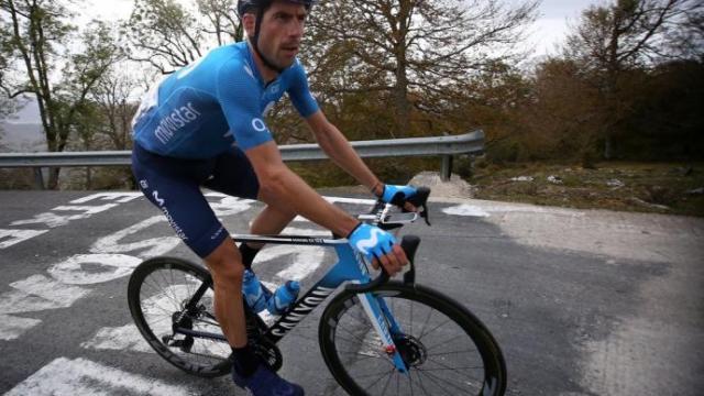 Imanol Erviti, en plena ascensión a San Miguel de Aralar. Imanol Erviti, en plena ascensión a San Miguel de Aralar.