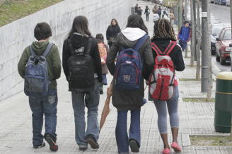 Un grupo de alumnos de la escuela vasca