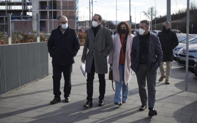 El presidente de UPN, José Miguel Esparza, a su llegada al Consejo Político