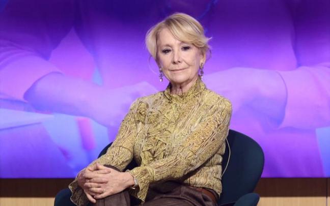 Esperanza Aguirre durante el acto este 8-M.