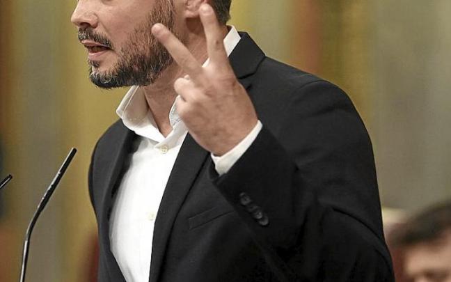 Gabriel Rufián se pronunció ayer con dureza en su intervención en el Congreso. Foto: E. Press Gabriel Rufián se pronunció ayer con dureza en su intervención en el Congreso. Foto: E. Press