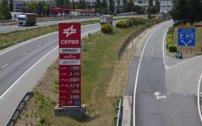 Panel del precio de los carburantes.