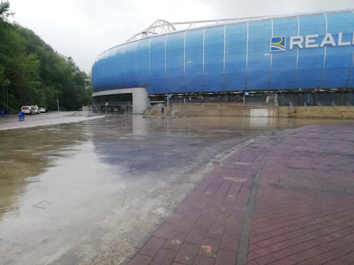 Parte trasera del estadio de Anoeta, en la actualidad.