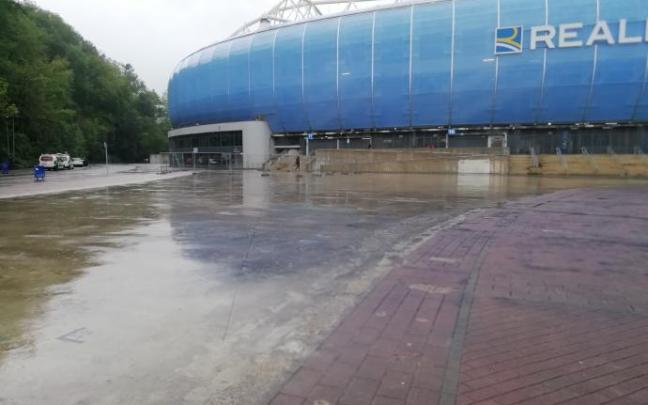 Parte trasera del estadio de Anoeta, en la actualidad.