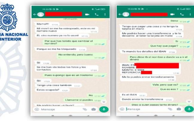 Ejemplo de conversación de la nueva estafa a mujeres por WhatsApp.