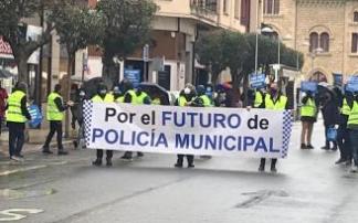 Agentes de la Policía Municipal durante una protesta. Agentes de la Policía Municipal durante una protesta.