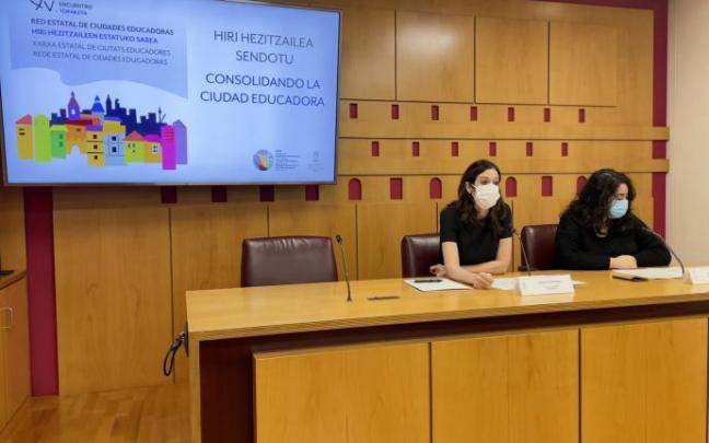 Etxebarria y Canto en la rueda de prensa de este lunes.