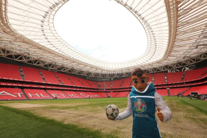 Imagen de la presentación de la Eurocopa 2020 en San Mamés