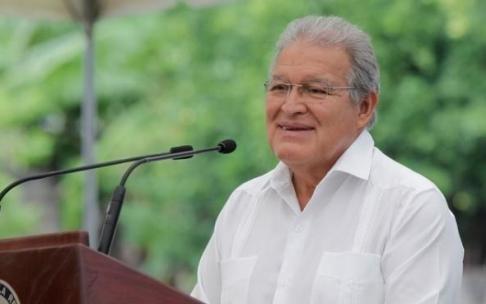 Salvador Sánchez Cerén en un acto público en 2014