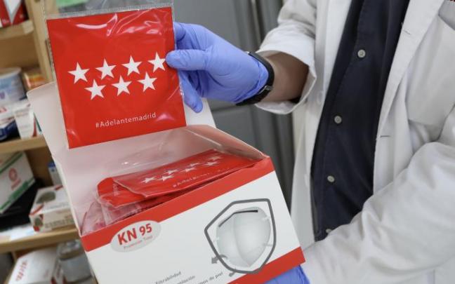 Las mascarillas FFP2 repartidas en las farmacias de la Comunidad de Madrid.